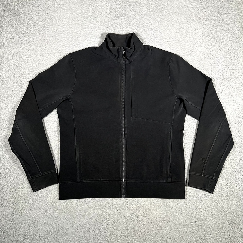 Lululemon Jacket Mens Large Black Sojourn Warpstreme Casual Stretch Wicking Logo